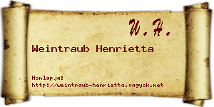 Weintraub Henrietta névjegykártya