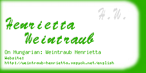 henrietta weintraub business card